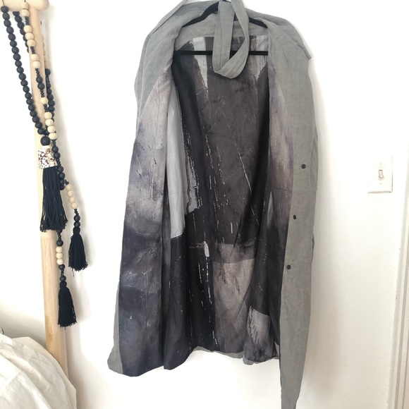 Annette Görtz oversized gray linen trench jacket - Picture 3 of 8